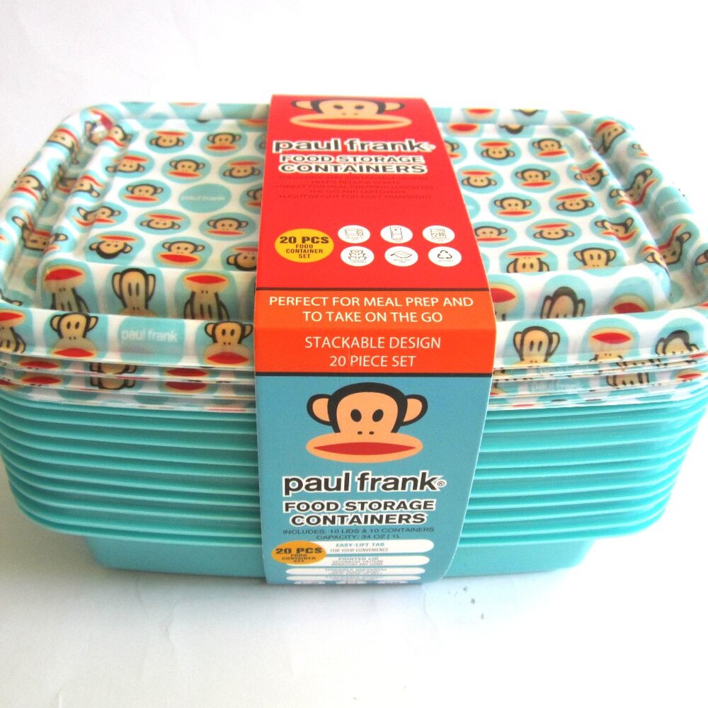 Paul Frank Julius Monkey Food Storage Containers 20 Pcs